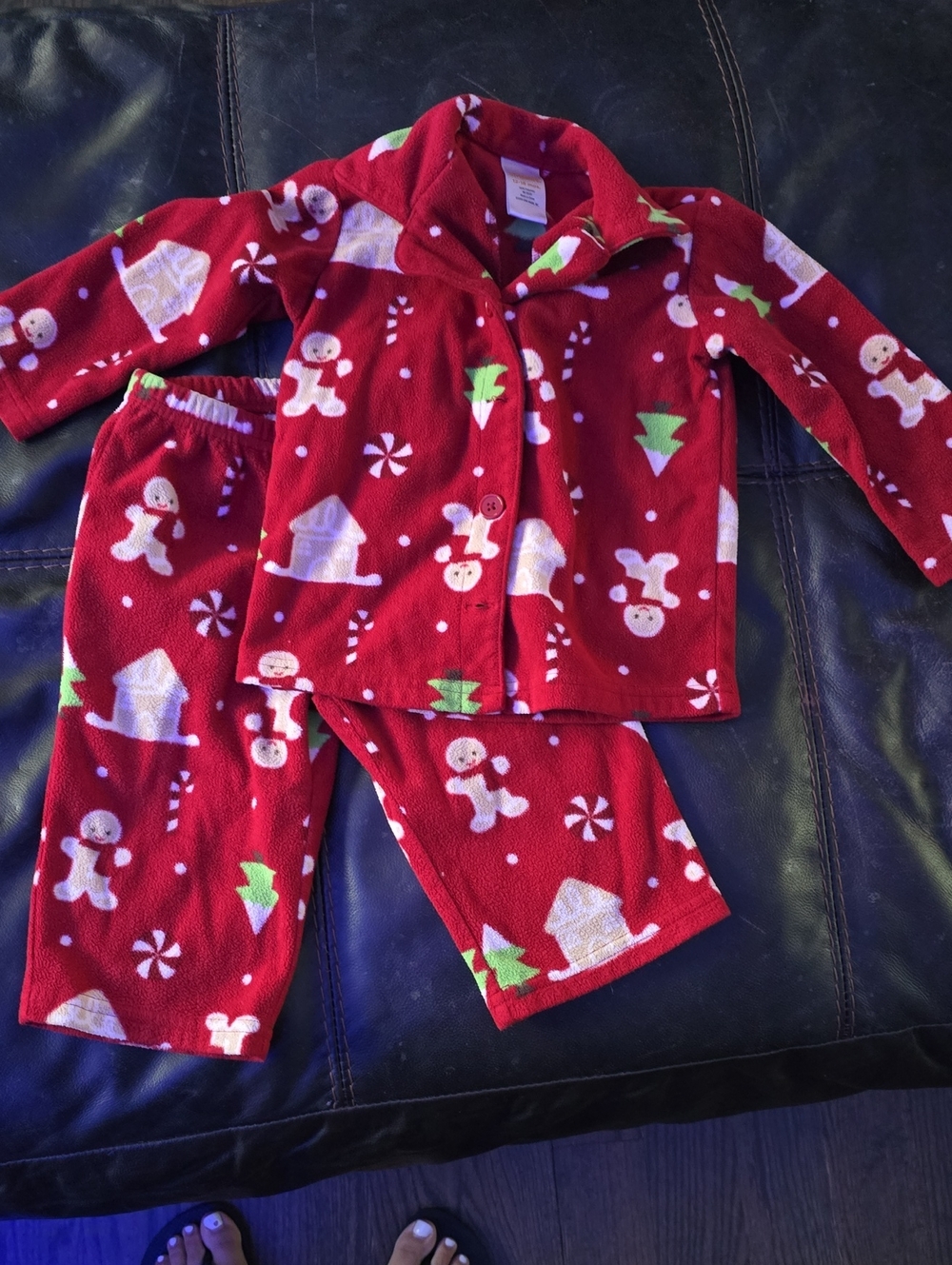 Gymboree Red Gingerbread Holiday Fleece Pajama Set